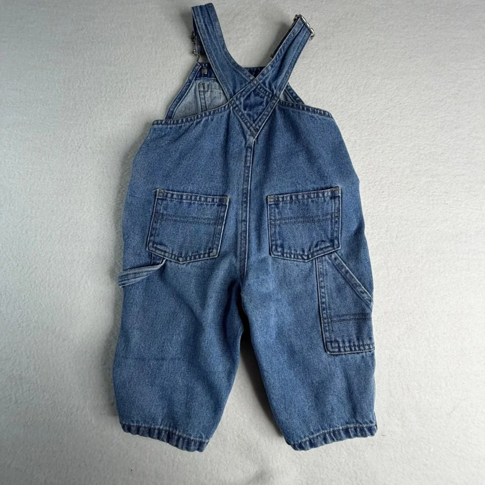 Old Navy Baby Denim Overalls Blue Medium Wash Carpenter Farmer 6-12 Months